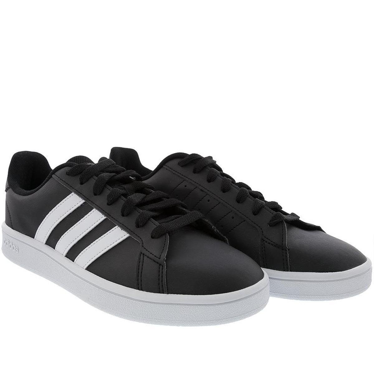 Tênis Adidas Grand Court Base Casual Masculino Preto - 42 - Preto Menor preço em Tênis Adidas Grand Court Base Casual Masculino Preto - 42 - Preto