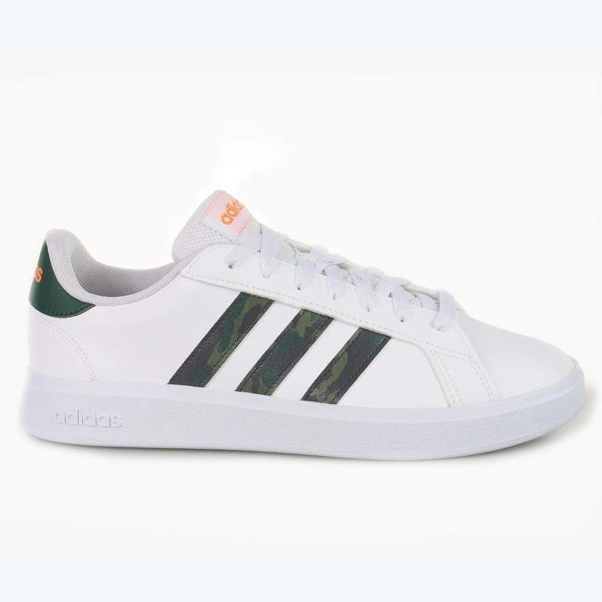 Tênis Adidas Grand Court Lifestyle 2.0 Masculino - Branco e Camuflado Menor preço em Tênis Adidas Grand Court Lifestyle 2.0 Masculino - Branco e Camuflado