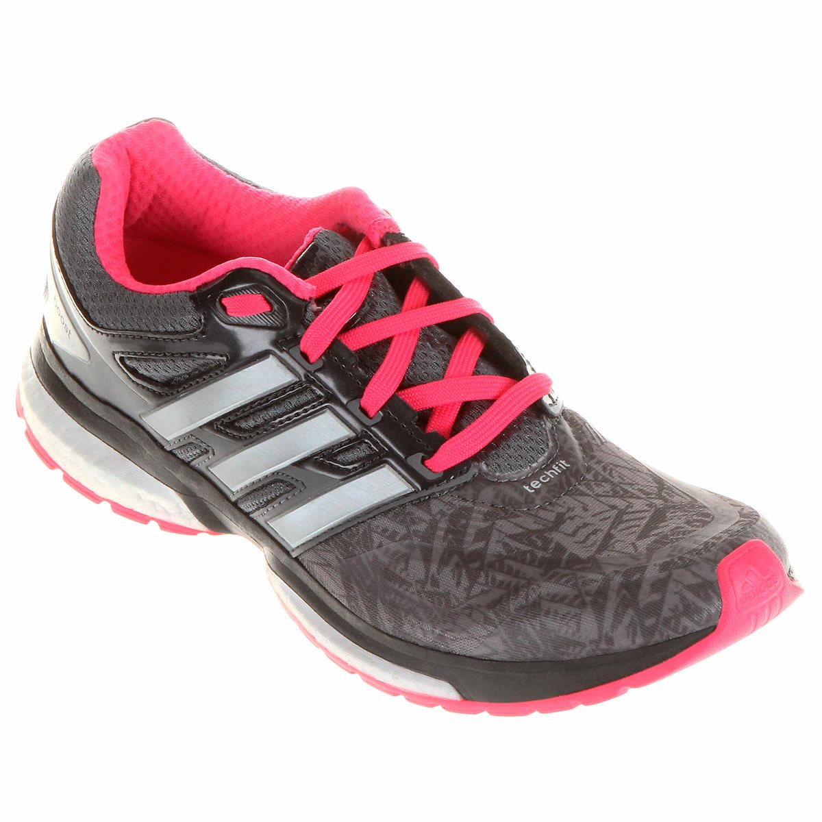 Tênis Adidas Response Boost Techfit 23 - Cinza+Rosa Menor preço em Tênis Adidas Response Boost Techfit 23 - Cinza+Rosa