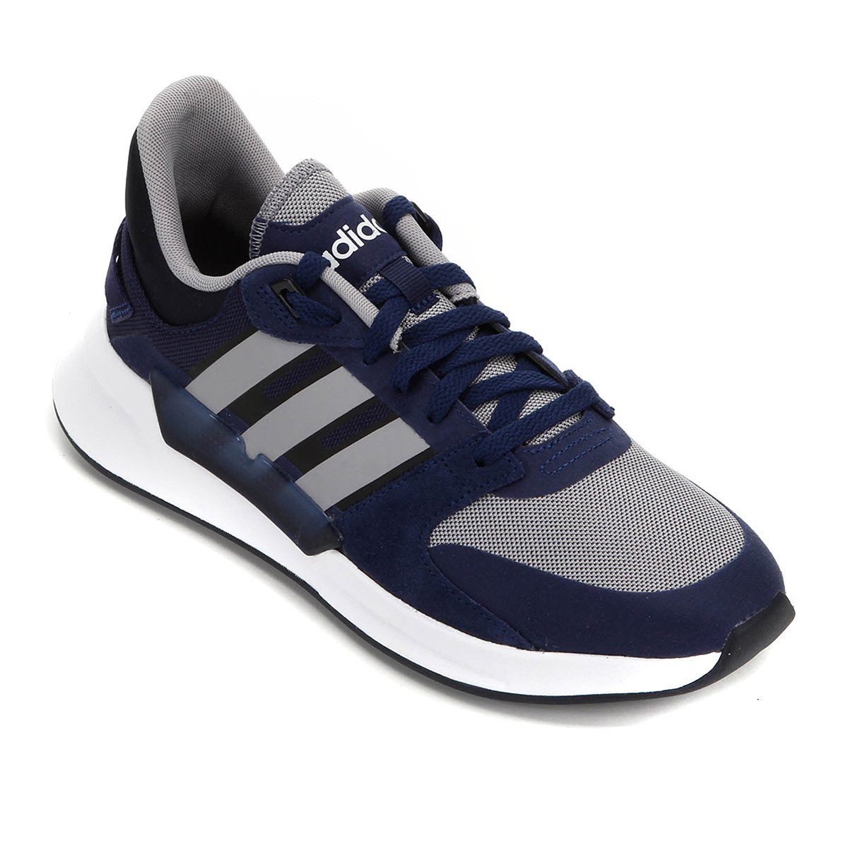 Tênis Adidas Run 90S Masculino - Azul+Cinza Menor preço em Tênis Adidas Run 90S Masculino - Azul+Cinza