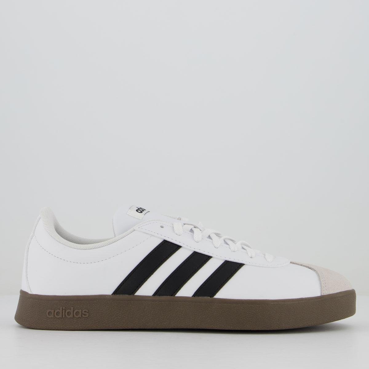 Tênis Adidas VL Court Base Feminino Branco e Preto Menor preço em Tênis Adidas VL Court Base Feminino Branco e Preto