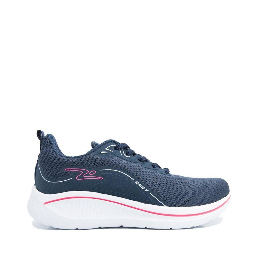 Tenis Adrun Azul Marinho Detalhes Rosa