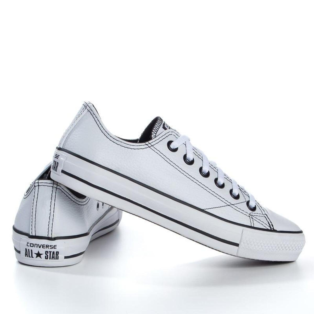 Tênis All Moda Star Couro Tradicional Branco Menor preço em Tênis All Moda Star Couro Tradicional Branco
