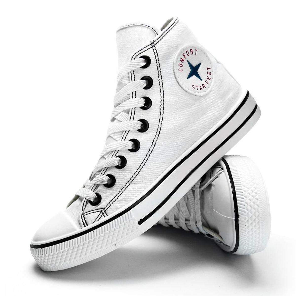 Tênis All Sb Star Casual Cano Alto Lançamento - Branco Menor preço em Tênis All Sb Star Casual Cano Alto Lançamento - Branco