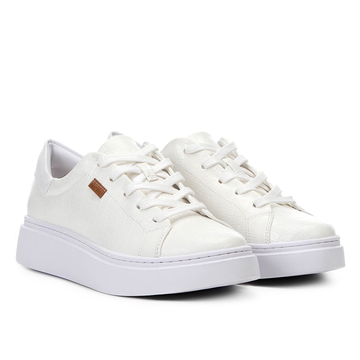 Tênis Anacapri Caixa Alta Croco Feminino - Branco Menor preço em Tênis Anacapri Caixa Alta Croco Feminino - Branco