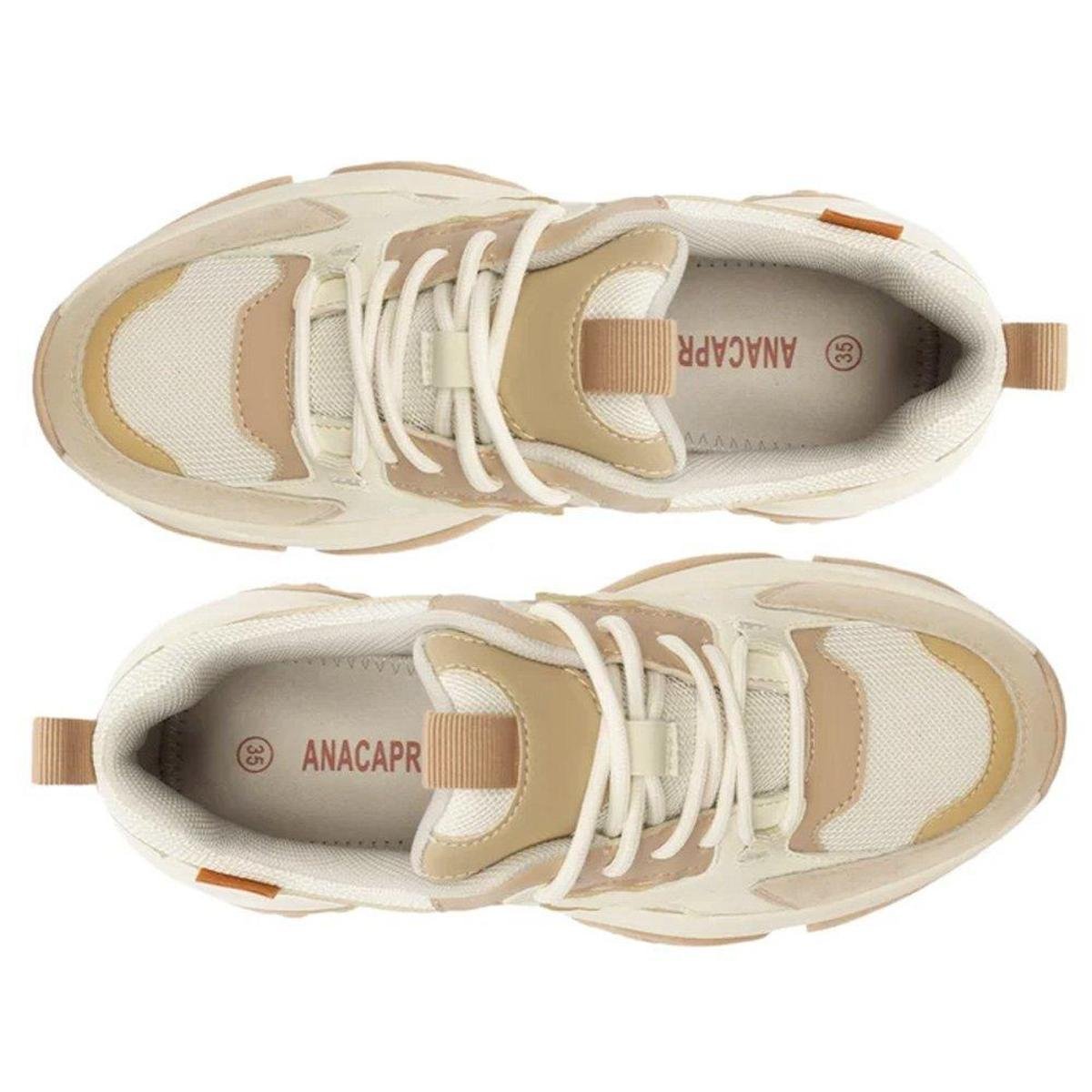 Tenis Anacapri Chunky Branco E Bege Vivi Zattini