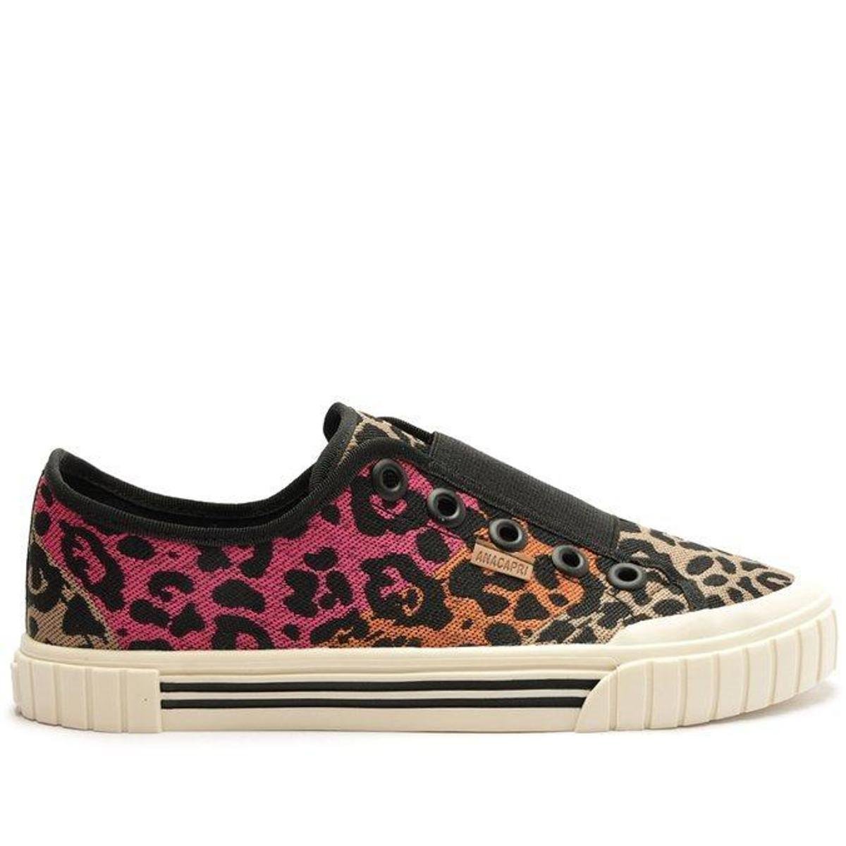 TENIS ANACAPRI ELASTICO MULTICOLOR SLIP ON ANIMAL PRINT ONÇA Zattini