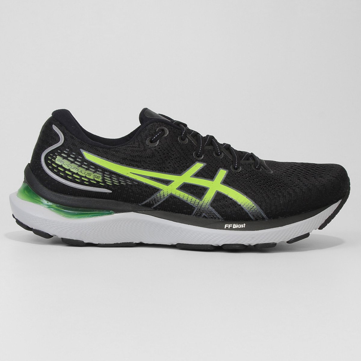 Tênis Asics Gel Cumulus 24 SE Masculino - Preto+verde Menor preço em Tênis Asics Gel Cumulus 24 SE Masculino - Preto+verde