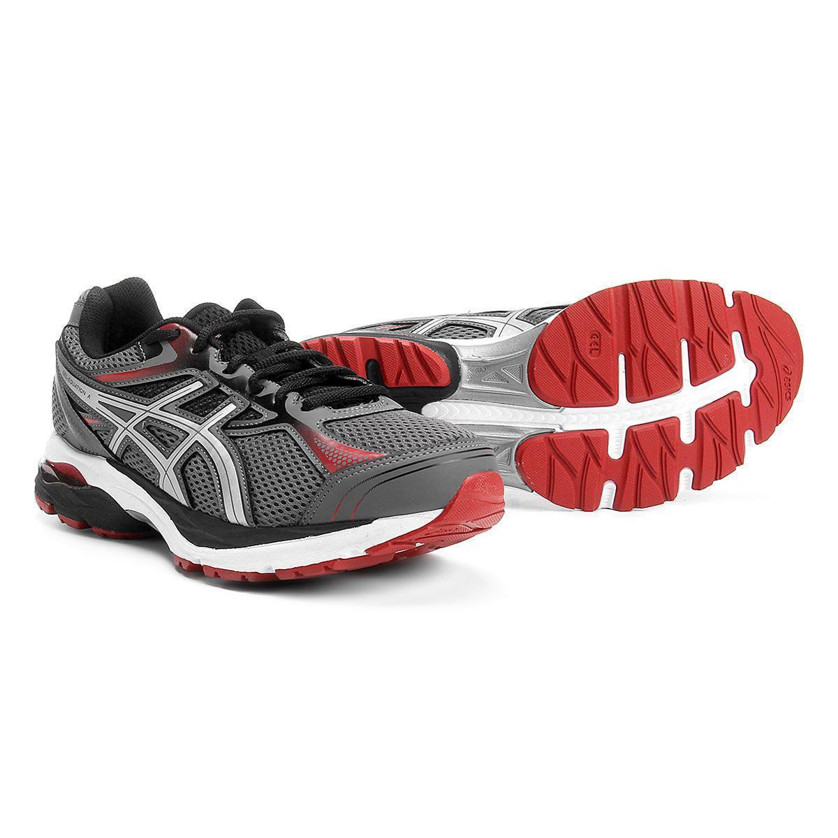 Tênis Asics Gel Equation 9 Masculino - Chumbo+Vermelho Menor preço em Tênis Asics Gel Equation 9 Masculino - Chumbo+Vermelho