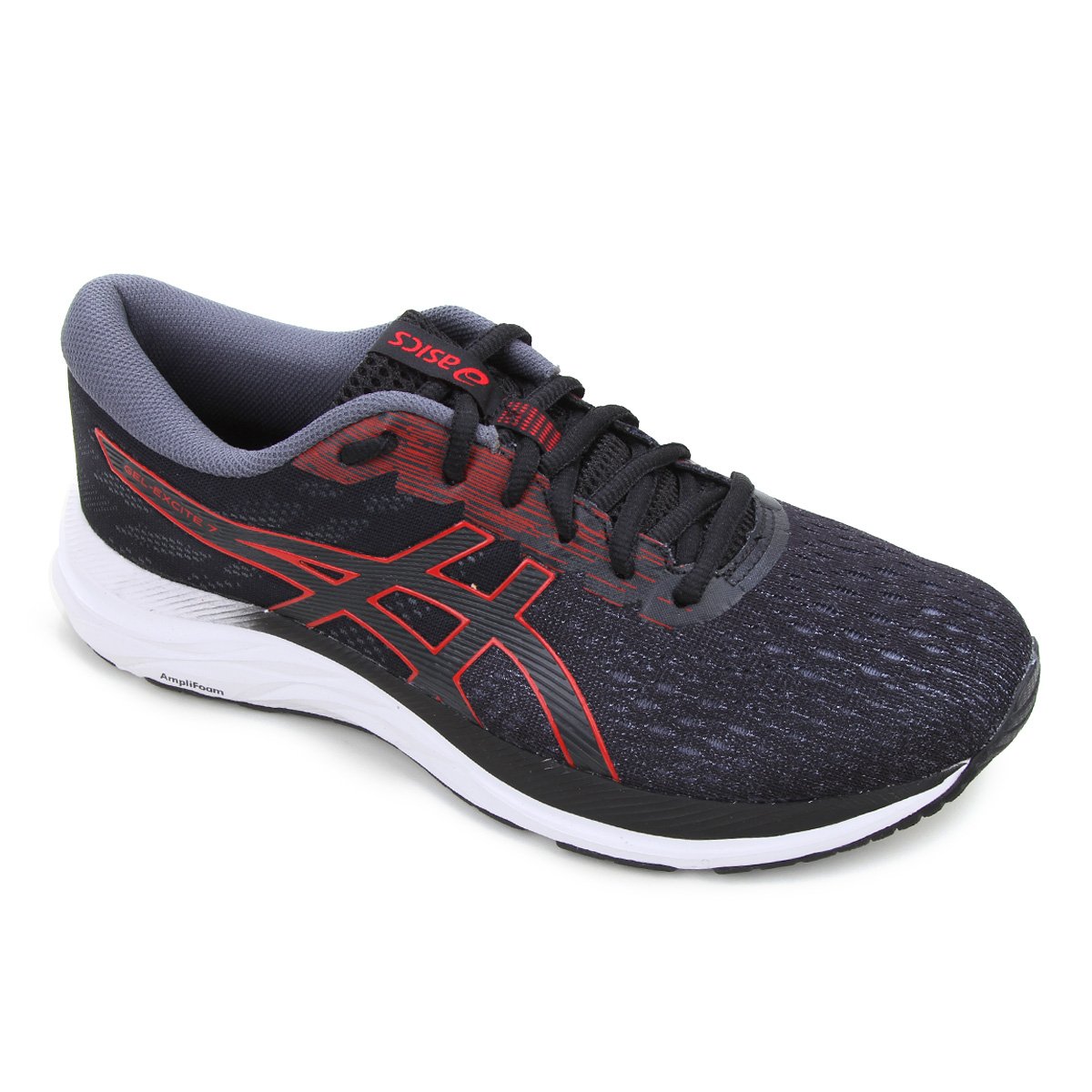 Tênis Asics Gel-Excite 7 Masculino - Preto+Vermelho Menor preço em Tênis Asics Gel-Excite 7 Masculino - Preto+Vermelho