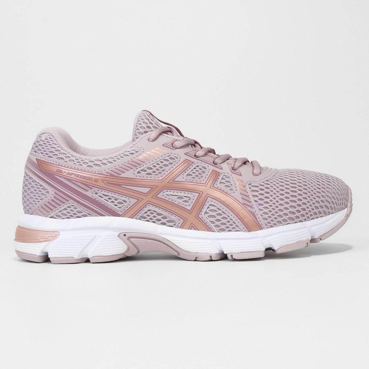Tênis Asics Gel-Impression 10 Feminino - Rosa+Dourado Menor preço em Tênis Asics Gel-Impression 10 Feminino - Rosa+Dourado