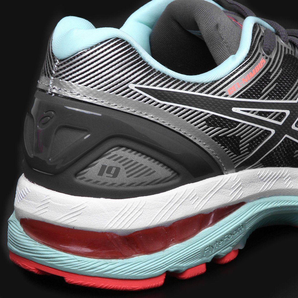 asics nimbus 19 feminino cinza