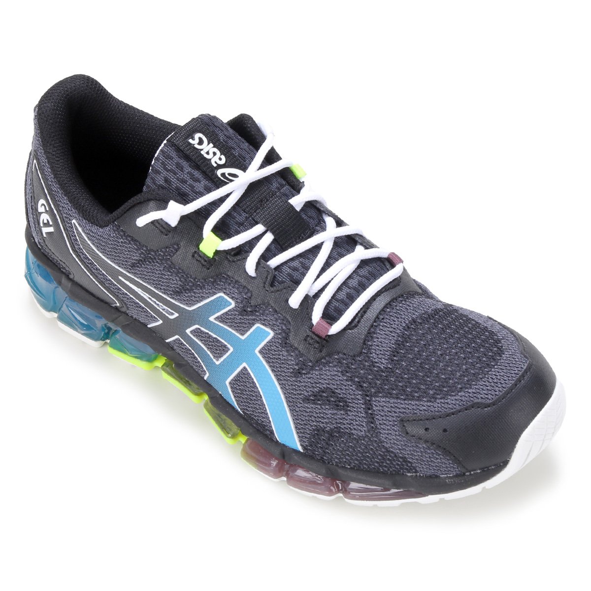 Tênis Asics Gel Quantum 360 6 Masculino - Preto+Azul Menor preço em Tênis Asics Gel Quantum 360 6 Masculino - Preto+Azul