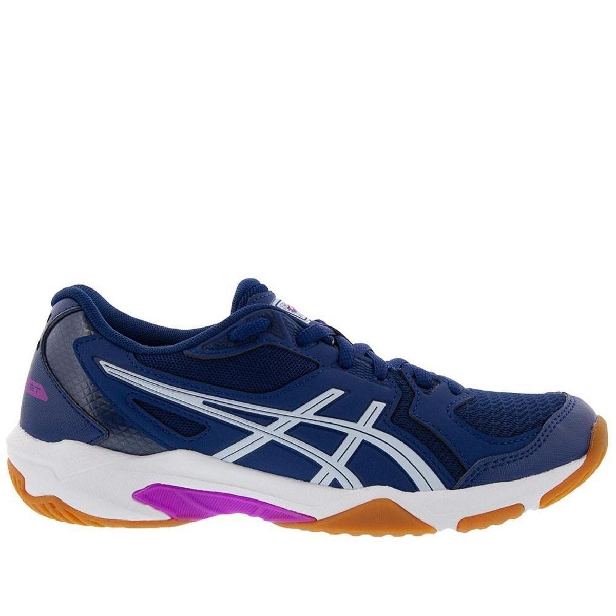 Tênis Asics Gel-Rocket 10 Esportivo Feminino Couro Marinho Zattini