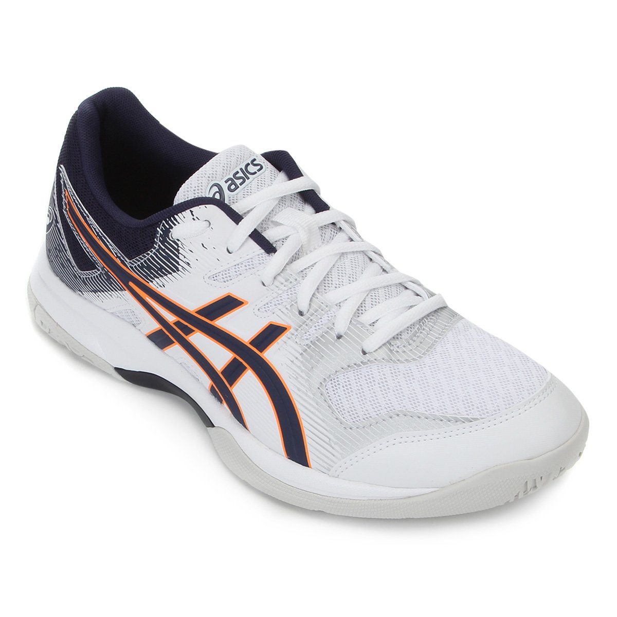 Tênis Asics Gel Rocket 9 Masculino - Branco+Marinho Menor preço em Tênis Asics Gel Rocket 9 Masculino - Branco+Marinho