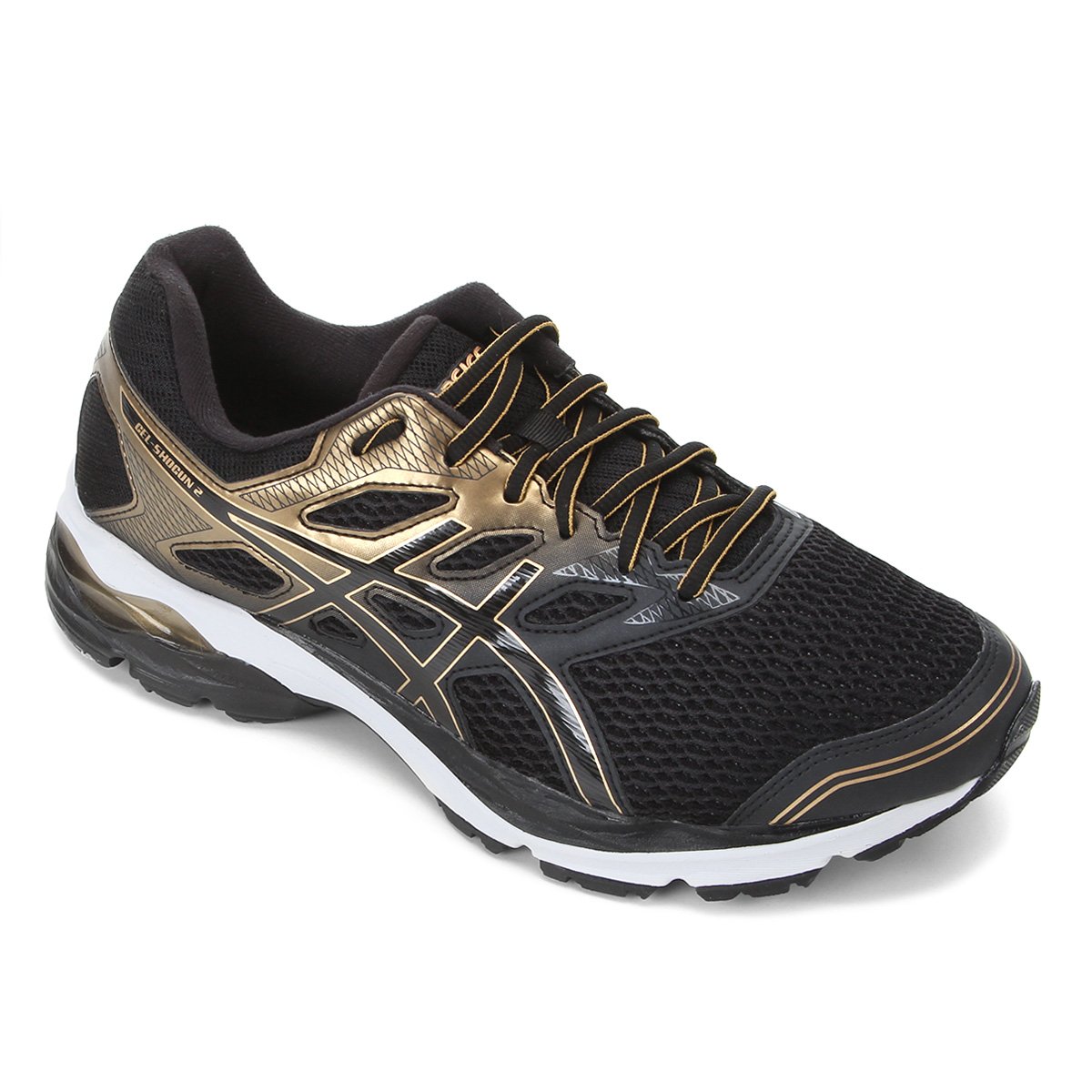 Tênis Asics Gel Shogun 2 Masculino - Preto+Dourado Menor preço em Tênis Asics Gel Shogun 2 Masculino - Preto+Dourado