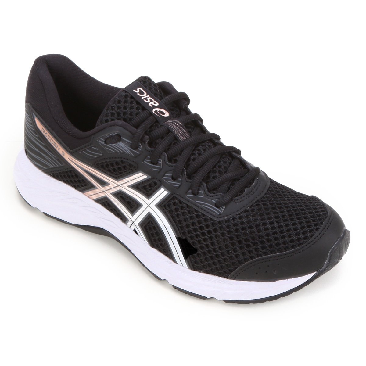 Tênis Asics Raiden 3 Feminino - Preto+Grafite Menor preço em Tênis Asics Raiden 3 Feminino - Preto+Grafite