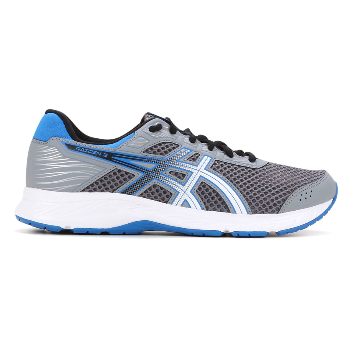 Tênis Asics Raiden 3 Masculino - Cinza+Azul Claro Menor preço em Tênis Asics Raiden 3 Masculino - Cinza+Azul Claro