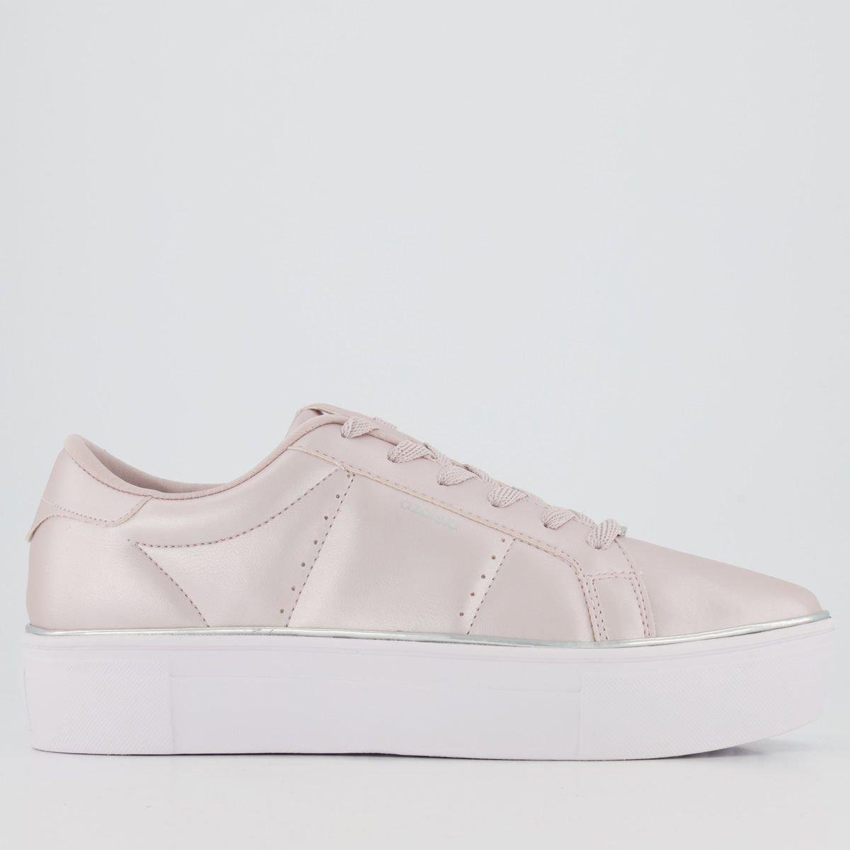 Tênis Azaleia Flatform Friso Feminino - Rosa Menor preço em Tênis Azaleia Flatform Friso Feminino - Rosa