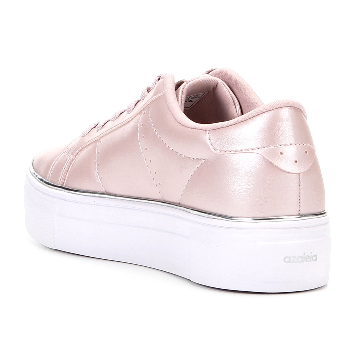 tênis azaleia flatform friso metalizado