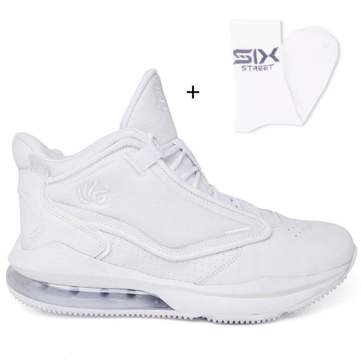 Tenis Basquete Six Street Ankaa - Branco 30001 mais meia Menor preço em Tenis Basquete Six Street Ankaa - Branco 30001 mais meia