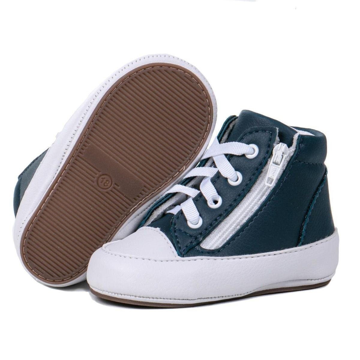 Tênis Bebê Cano Alto Marinho Menino - Ropek Moda Bebê