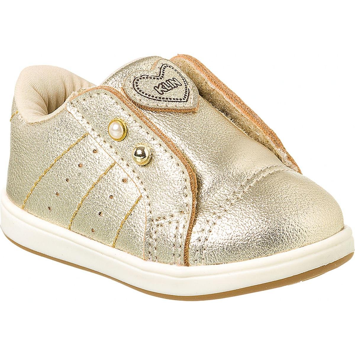 tenis klin bebe dourado