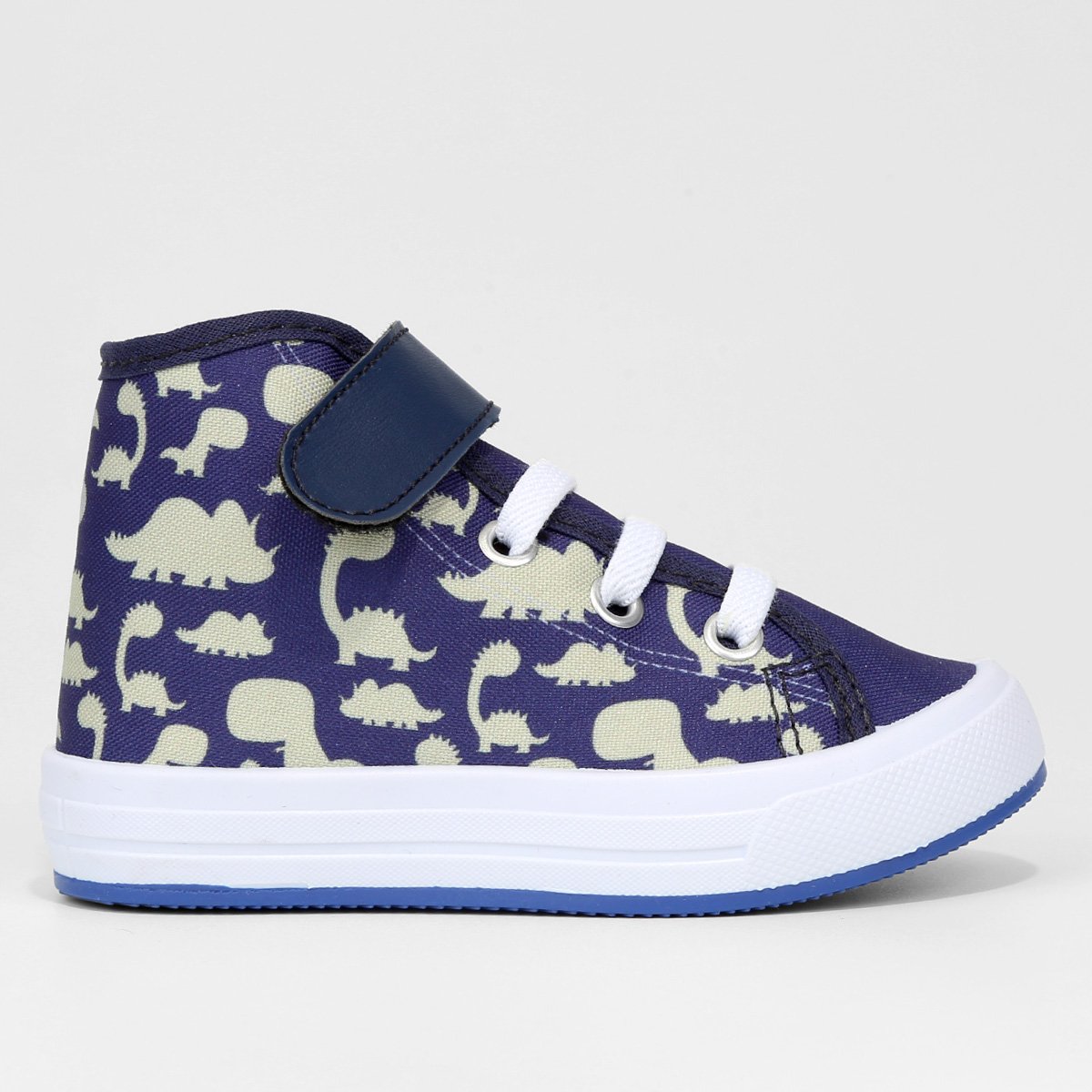 Tênis Bebê Kurz Dinossauro Cano Alto Masculino - Azul Menor preço em Tênis Bebê Kurz Dinossauro Cano Alto Masculino - Azul