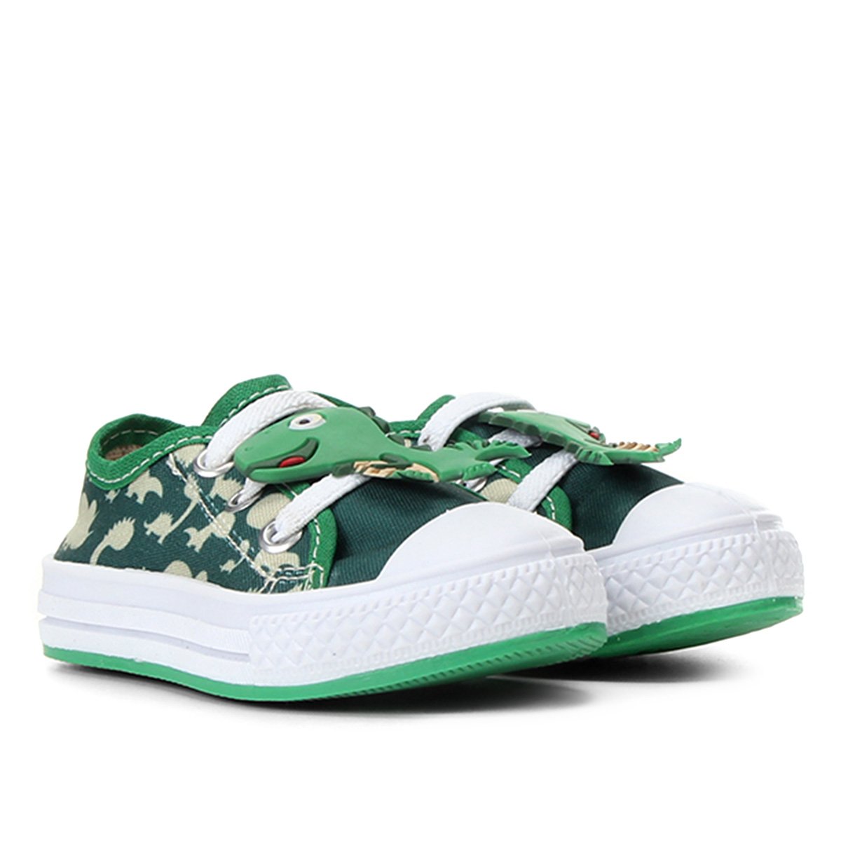 Tênis Bebê Kurz Dinossauro Masculino - Verde Menor preço em Tênis Bebê Kurz Dinossauro Masculino - Verde