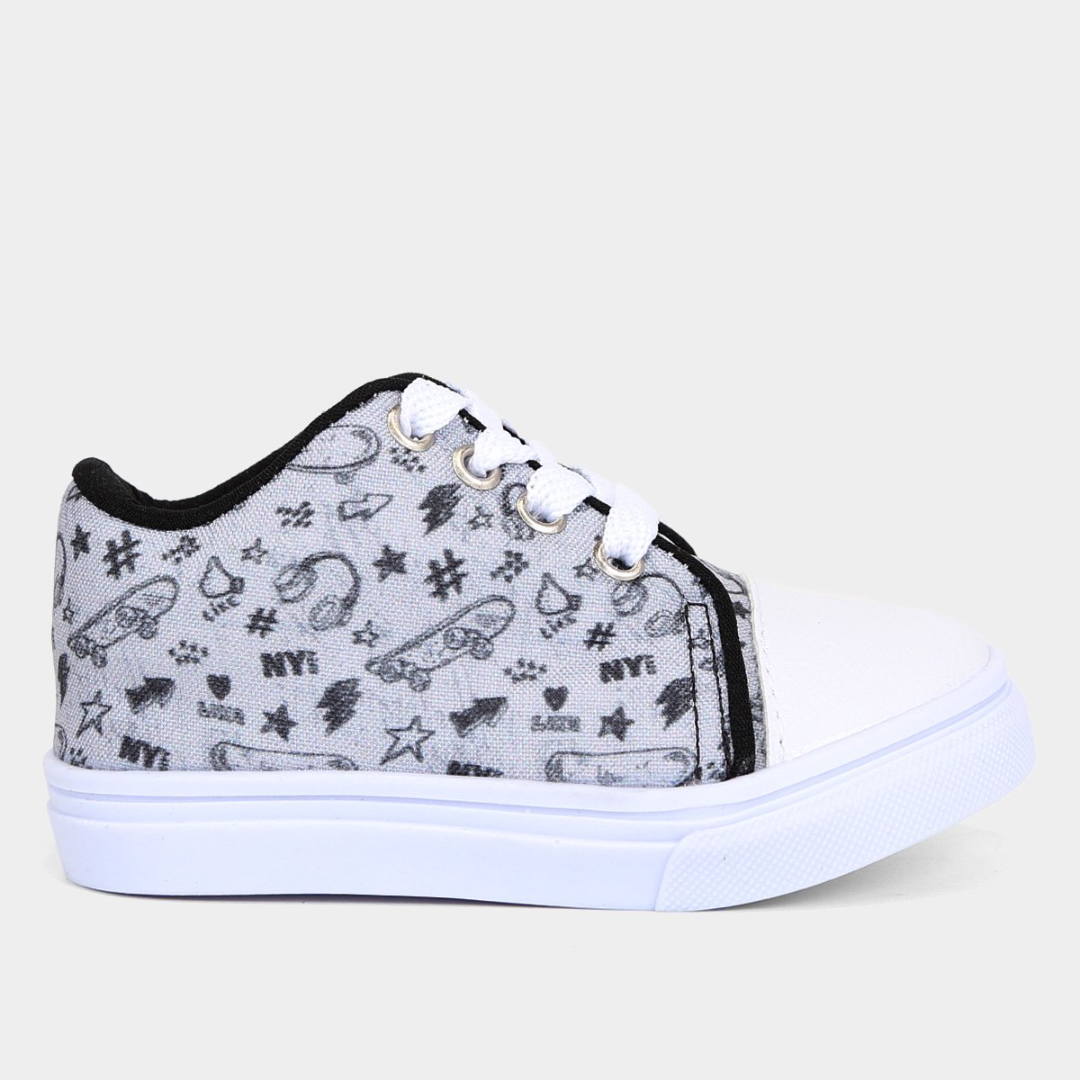 Tênis Bebê Kurz Estampado Menino - Preto Menor preço em Tênis Bebê Kurz Estampado Menino - Preto