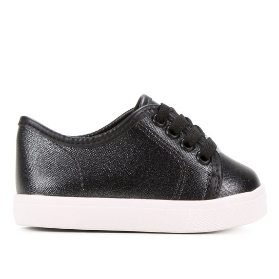 Tênis Bebê Molekinha Brilho Feminino - Preto