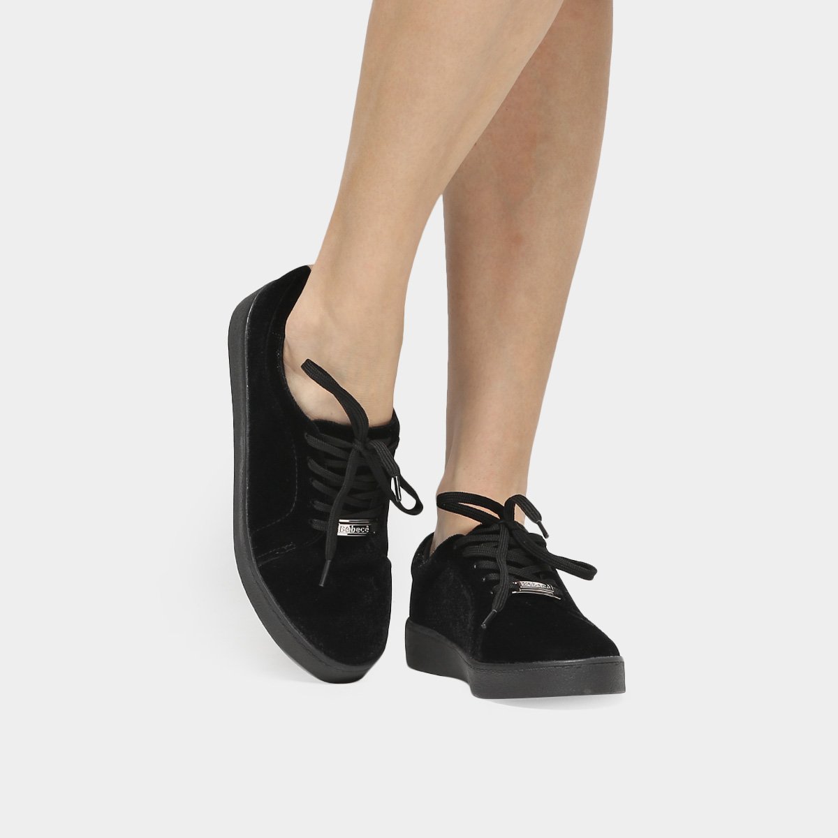 tenis bebece preto veludo