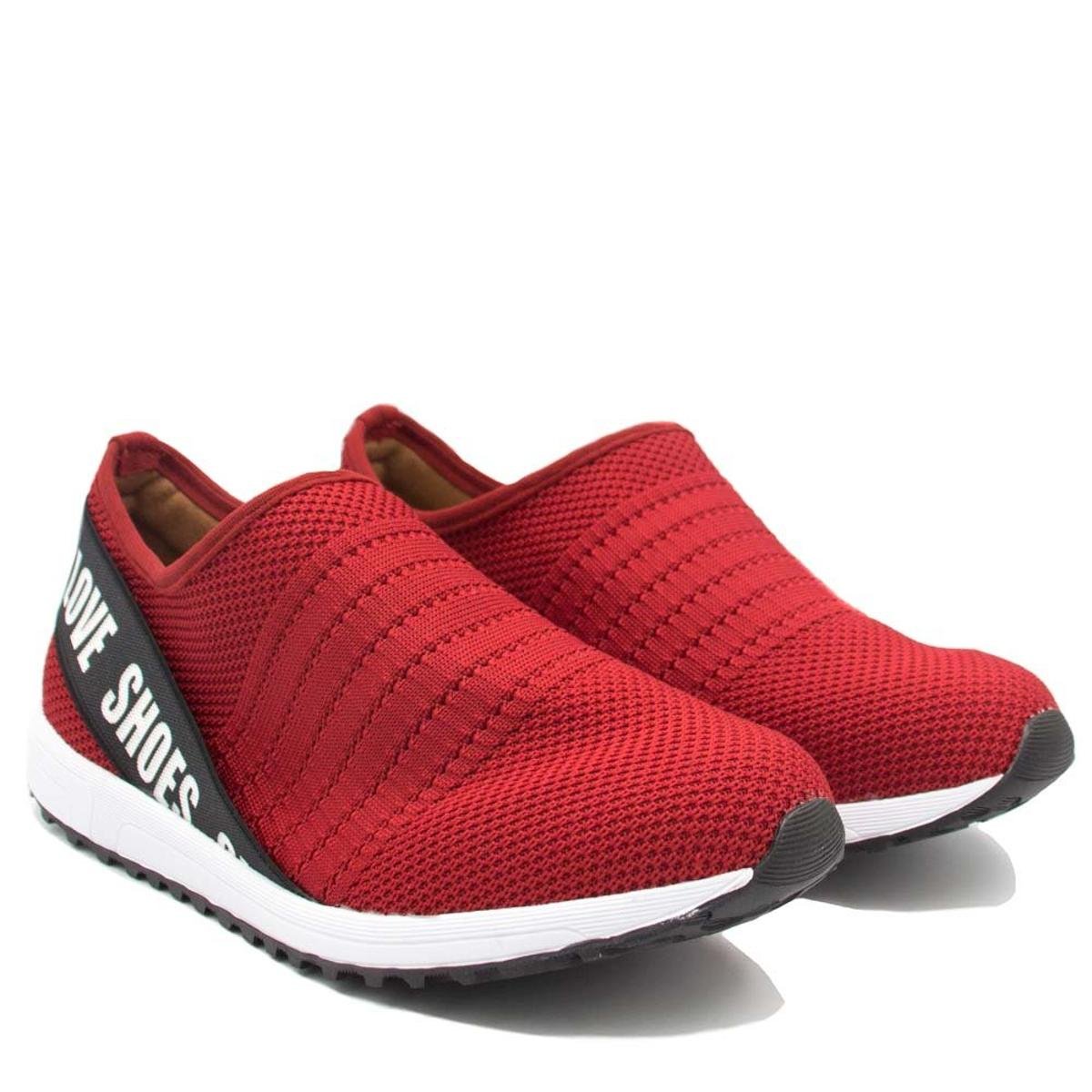 Tênis Bebecê Casual Malha Summer Love Shoes Feminino - Vermelho | Zattini