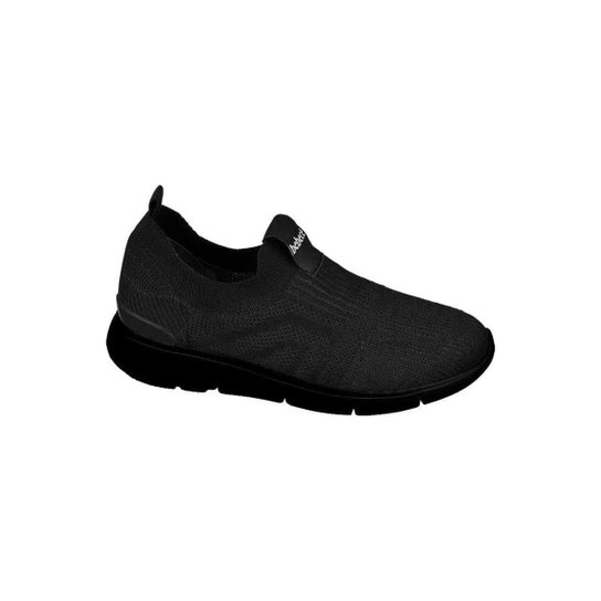 Tenis Bebece Preto Feminino T1334-454 Slip On Meia Zattini