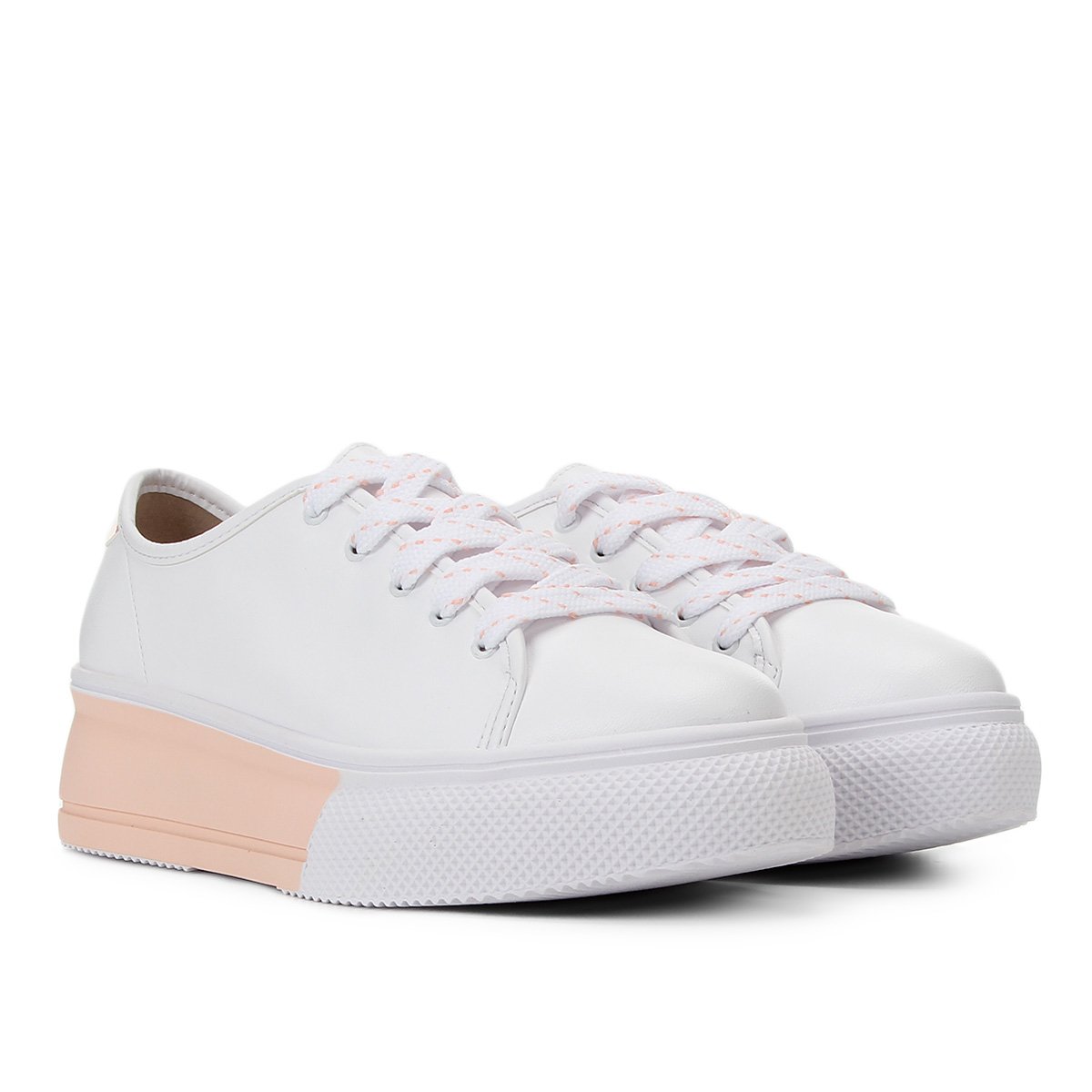 Tênis Beira Rio Caixa Alta Bicolor - Branco Menor preço em Tênis Beira Rio Caixa Alta Bicolor - Branco