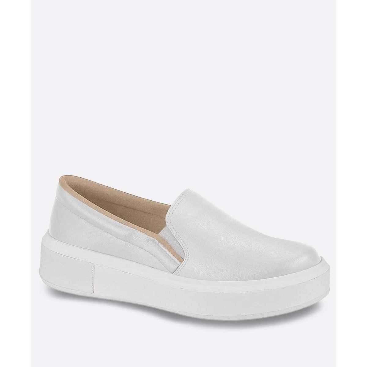 Tênis Beira Rio Casual Slip On Feminino - Branco | Zattini