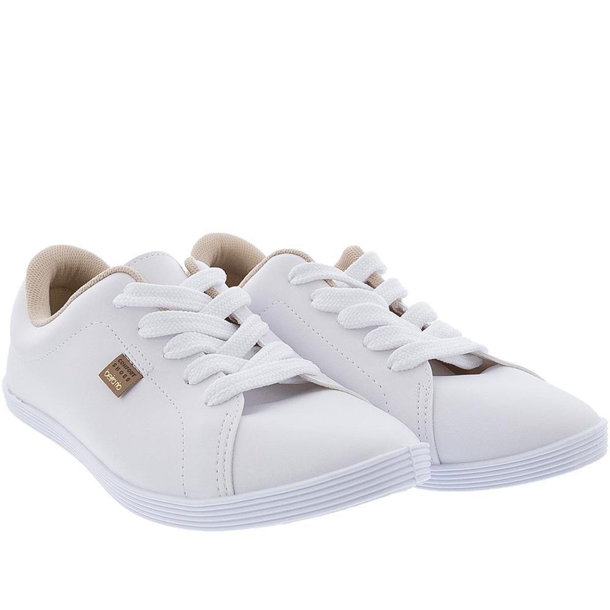 Tênis Beira Rio Conforto Casual Pespontos Feminino - Branco Menor preço em Tênis Beira Rio Conforto Casual Pespontos Feminino - Branco