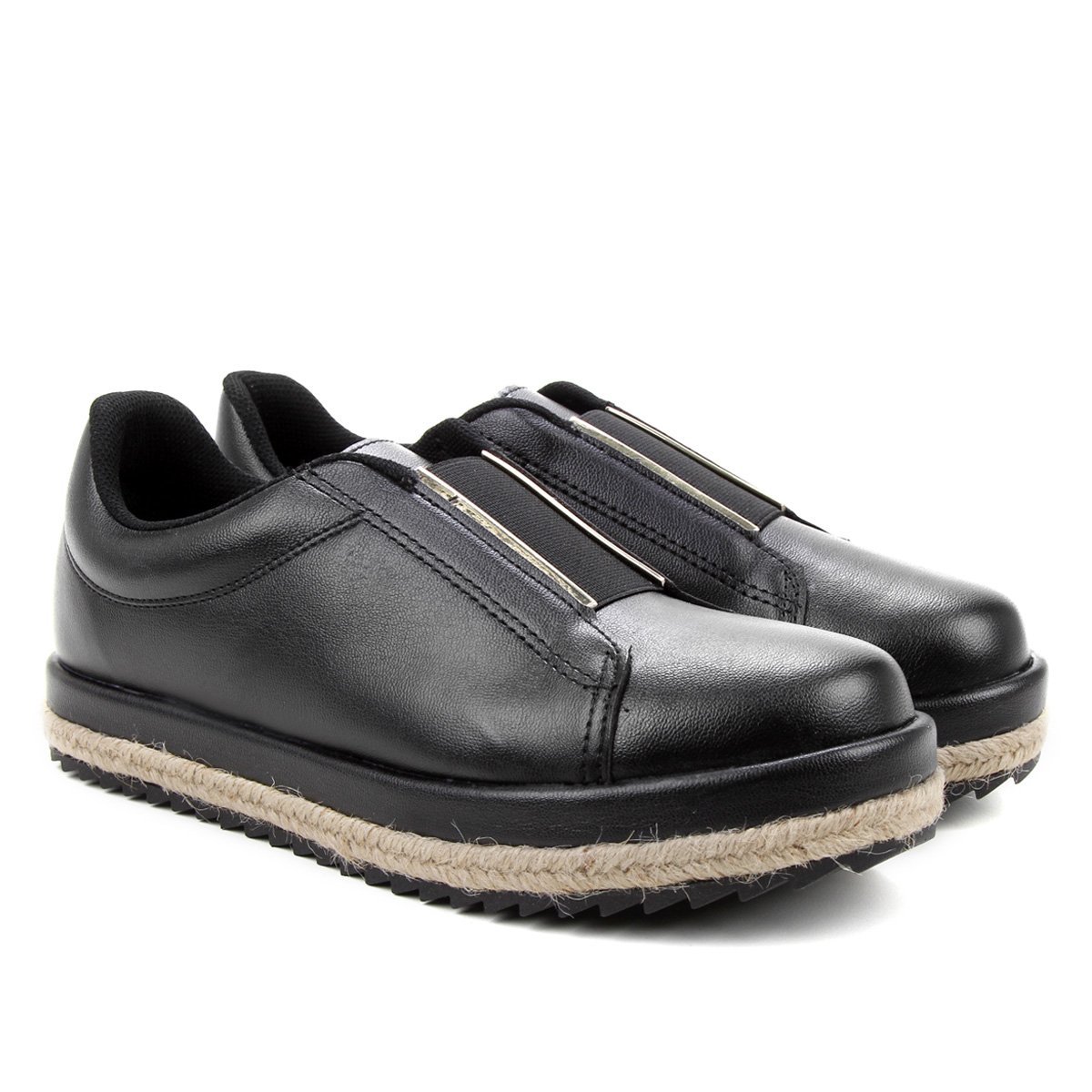 Tênis Beira Rio Elástico Corda Feminino - Preto Menor preço em Tênis Beira Rio Elástico Corda Feminino - Preto