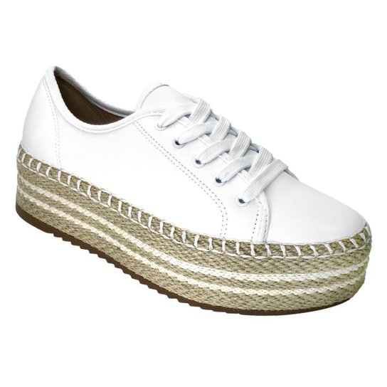 Tênis Casual Tenis Branco Com Corda Tenis Branco Solado De Corda Tenis Vizzano Corda Branco Tênis