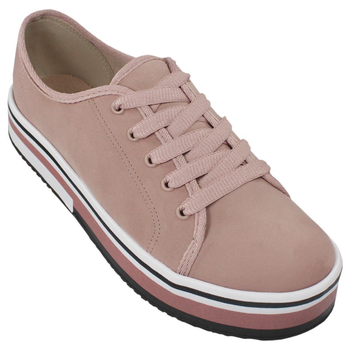 tênis beira rio listras rosa