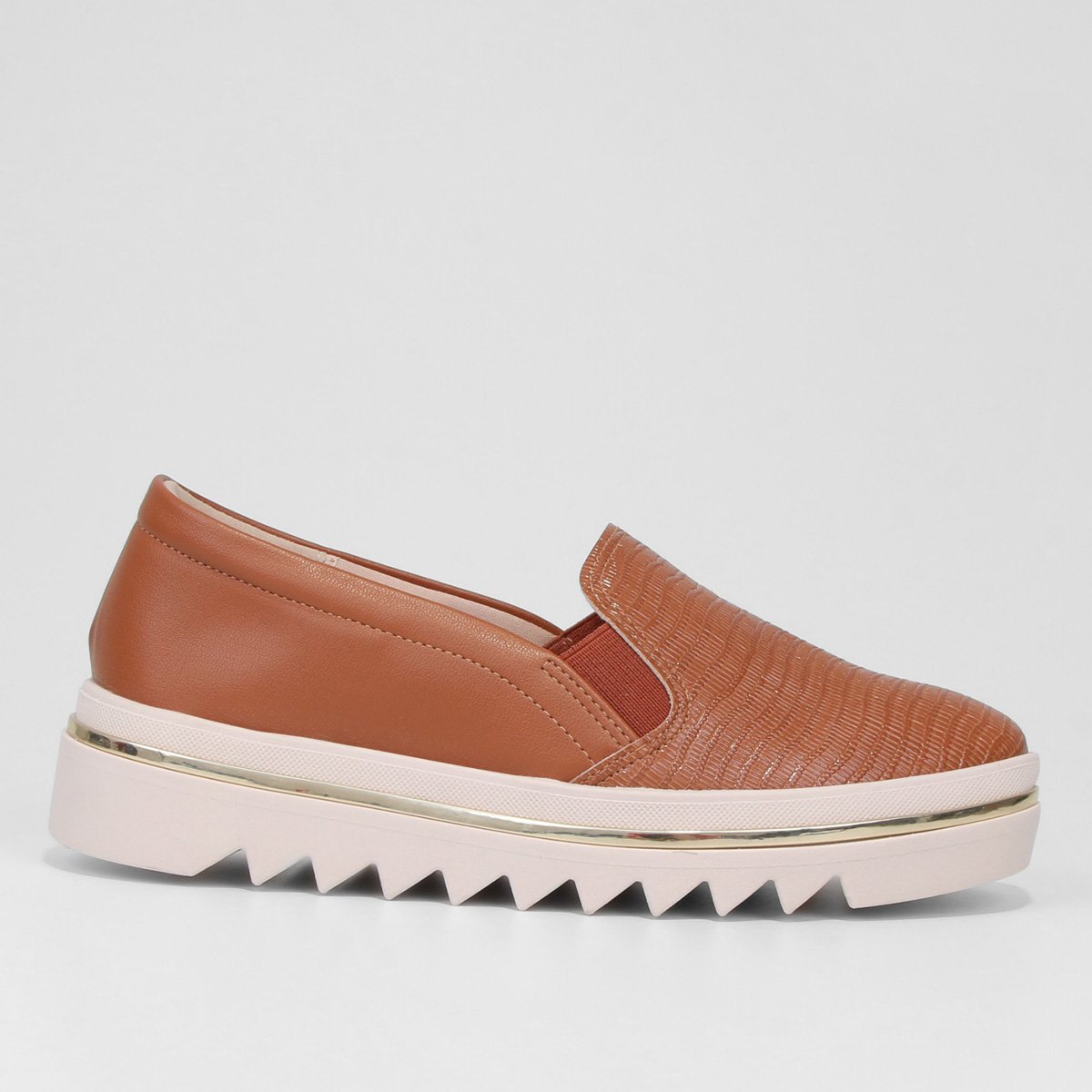 Tênis Beira Rio Flatform Tratorado Feminino - Caramelo Menor preço em Tênis Beira Rio Flatform Tratorado Feminino - Caramelo