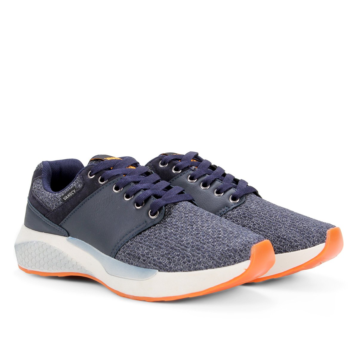Tênis Black Free Jogging Masculino - Marinho+Laranja Menor preço em Tênis Black Free Jogging Masculino - Marinho+Laranja
