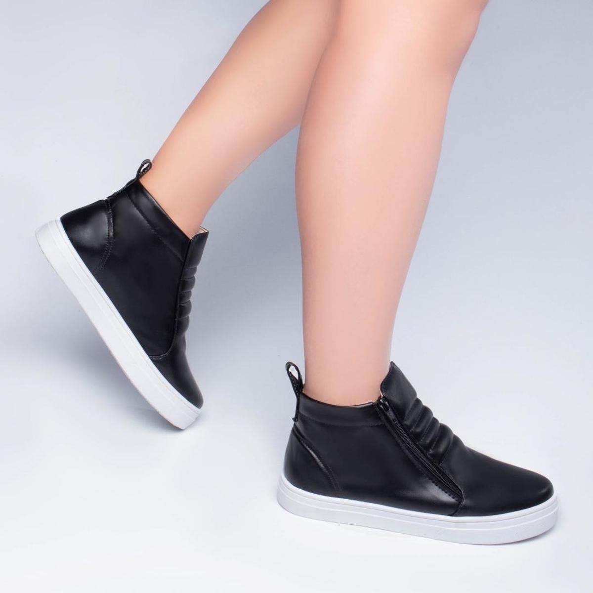 Botinha Treino Feminina Tenis Botinha Feminino Preto Tênis Bota