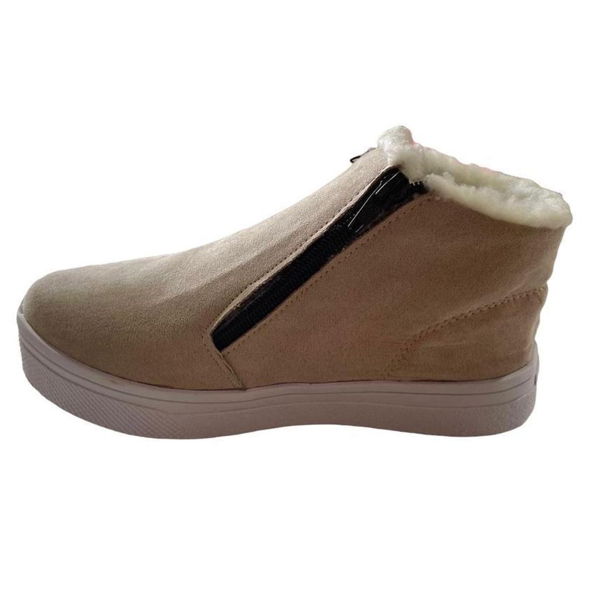Tenis Bota Feminino com pelo forrada SUEDE Menor preço em Tenis Bota Feminino com pelo forrada SUEDE