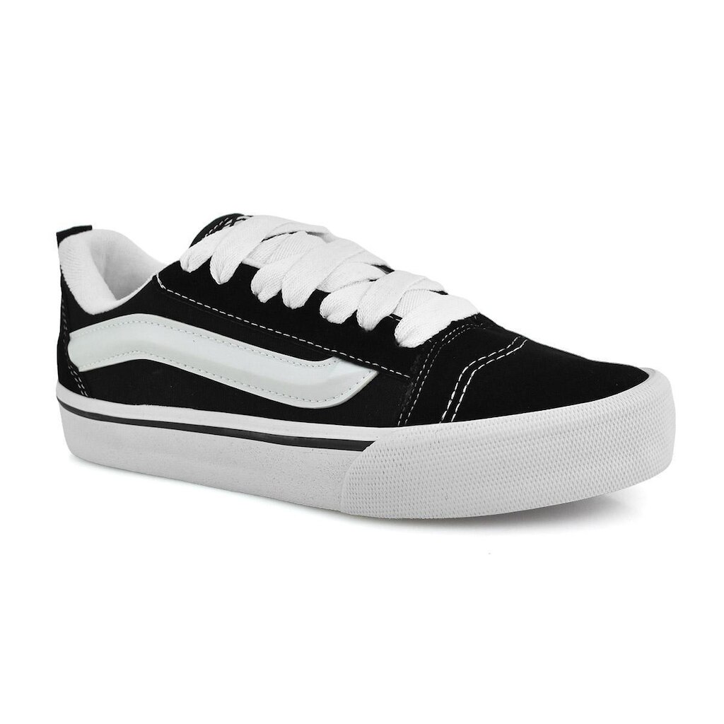 Tênis BOX 200 Preto Branco Masculino Cadarço Antiderrapante