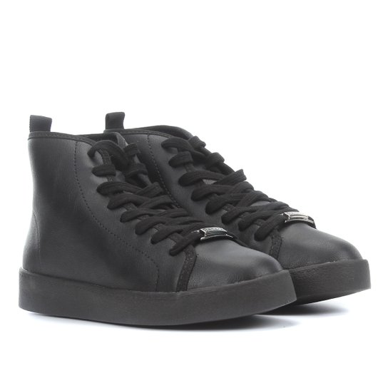 Tênis Cano Alto Bebecê Amarração Feminino - Preto