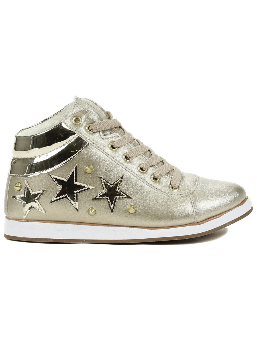 Tênis Cano Alto Casual Infantil para Menina - Dourado - Dourado | Zattini