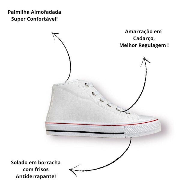 Tenis Cano Alto Casual Vanessa Fashion 1034