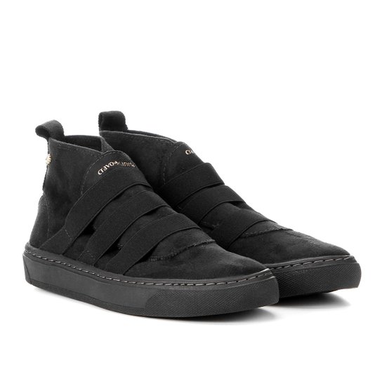 Tênis Cano Alto Cravo & Canela Elástico Masculino - Preto