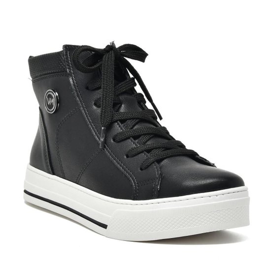 Tenis Cano Alto Feminino Napa Preto Via Marte 23-4707 Zattini